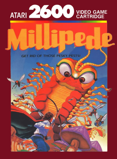 Millipede box art for Atari 2600